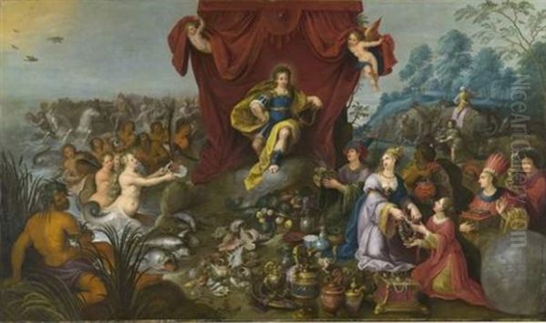 Le Monde Rendant Hommage A Apollon Oil Painting by Hans Jordaens III