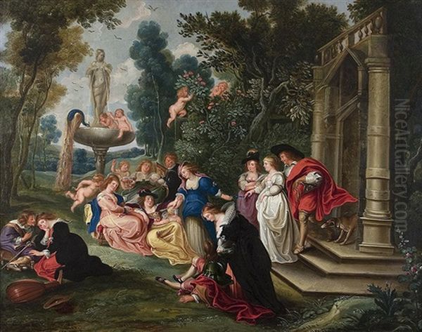 Love Garden Oil Painting by Hans Jordaens III