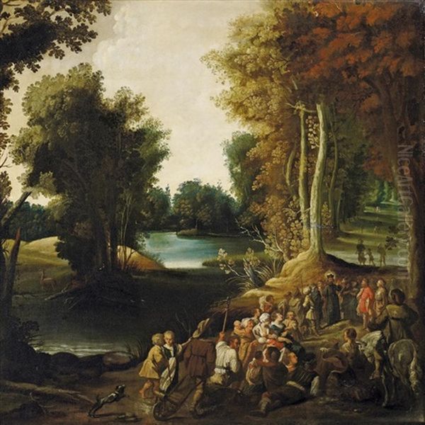 Die Waldpredigt Oil Painting by Hans Jordaens III