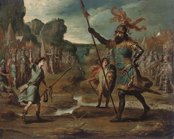 David And Goliath Oil Painting by Hans Jordaens III