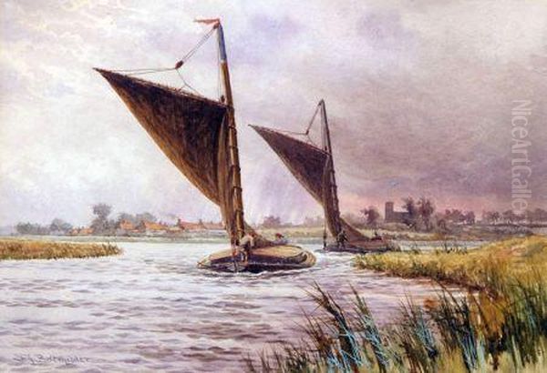 Thurne Mouth Oil Painting by Stephen John Batchelder