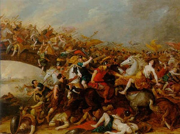 The Battle Of The Amazons Oil Painting by Hans Jordaens III