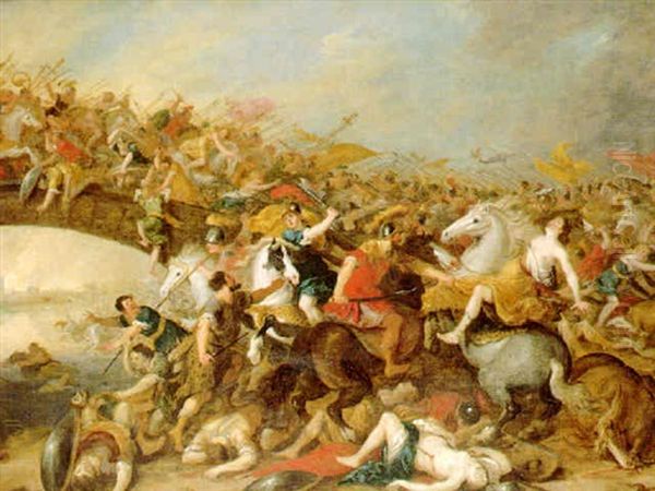 The Battle Of The Amazons Oil Painting by Hans Jordaens III