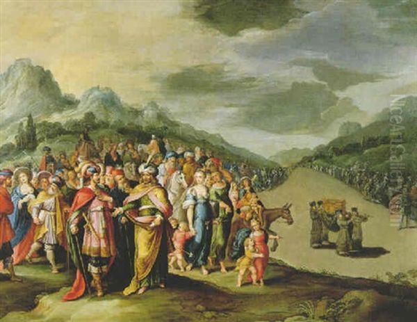 Los Israelitas Con El Arca De La Alianza Oil Painting by Hans Jordaens III