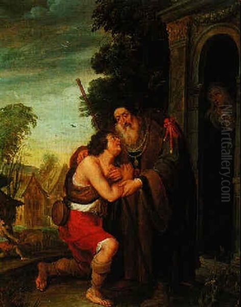 Die Heimkehr Des Verlorenen Sohnes Oil Painting by Hans Jordaens III