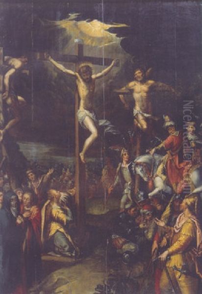 The Crucifixion Oil Painting by Hans Jordaens the Elder