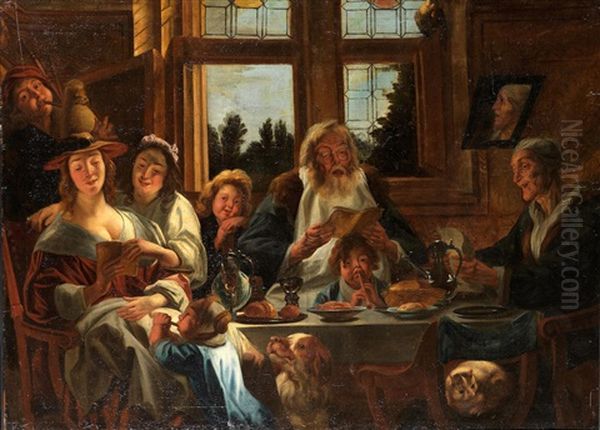 A Family Concert Oil Painting by Jacob Jordaens