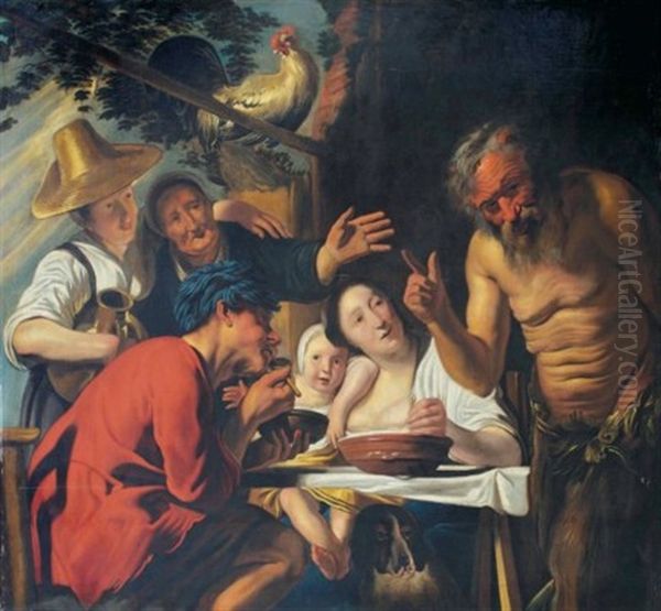 The Fable Of The Satyr And The Peasants Oil Painting by Jacob Jordaens