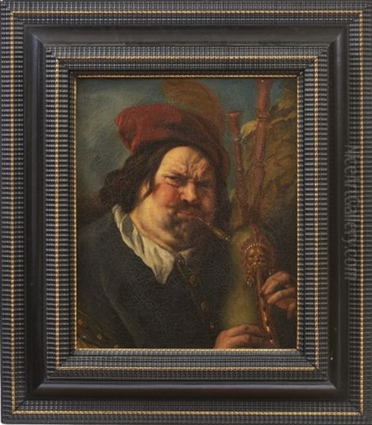 Selbstportrait Als Dudelsackspieler Oil Painting by Jacob Jordaens