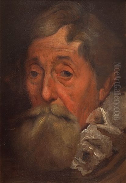 Portrait Of An Old Man Wearing A White Ruff Oil Painting by Jacob Jordaens