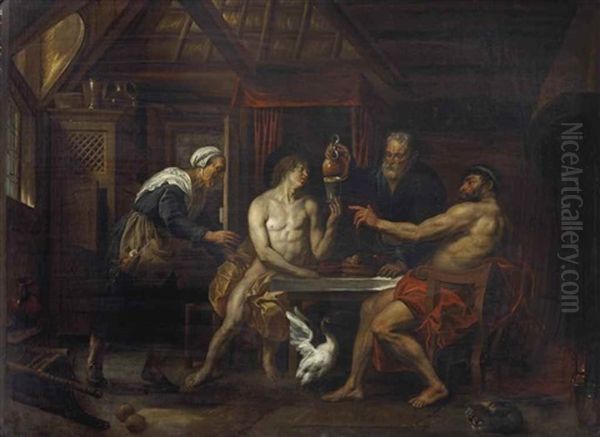 Baucis & Philemon Oil Painting by Jacob Jordaens