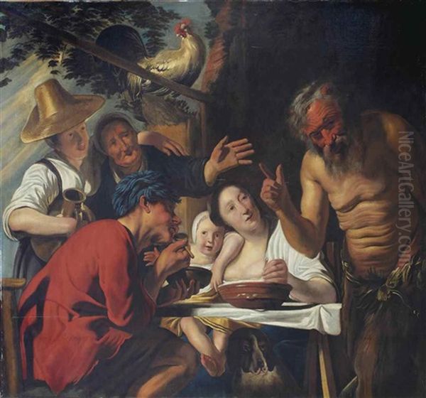 The Fable Of The Satyr And The Peasants Oil Painting by Jacob Jordaens