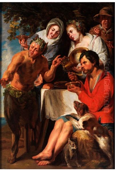 Der Satyr Beim Bauern Oil Painting by Jacob Jordaens