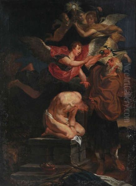 Le Sacrifice D'isaac (collab. With Studio) Oil Painting by Jacob Jordaens