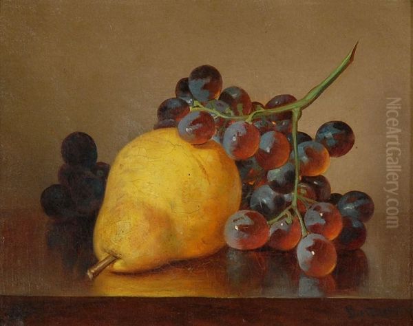 Still Life With Grapes And Pears Oil Painting by Frederick Stone Batcheller