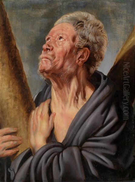 Abraham Grapheus Als Heiliger Andreas Oil Painting by Jacob Jordaens