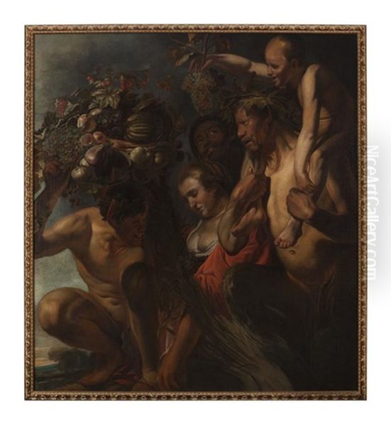 Allegorie De La Fertilite (hommage A Pomone) Oil Painting by Jacob Jordaens