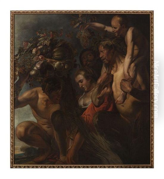 Allegorie De La Fertilite (hommage A Pomone) Oil Painting by Jacob Jordaens