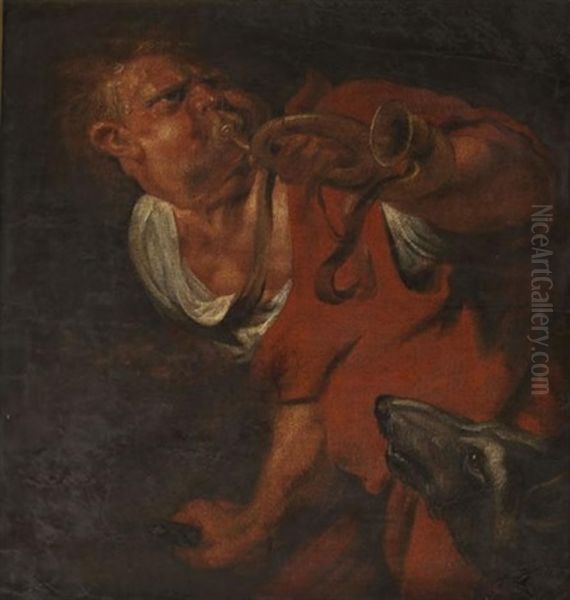 Chasseur Sonnant Du Cor (study) Oil Painting by Jacob Jordaens