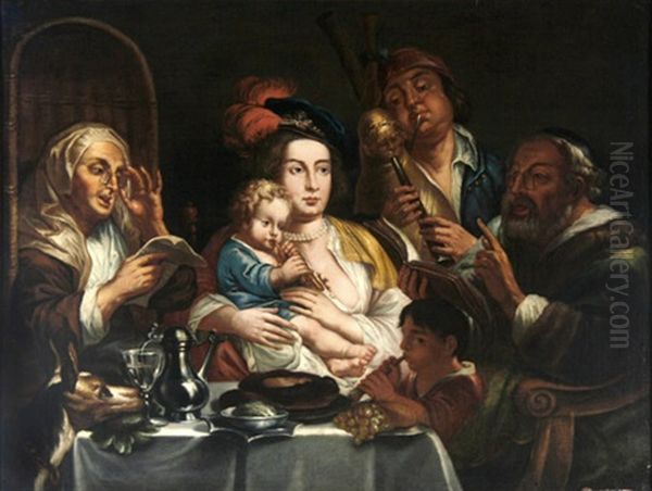 Das Familienkonzert - So Wie Die Alten Sungen, So Zwitschern Die Jungen Oil Painting by Jacob Jordaens