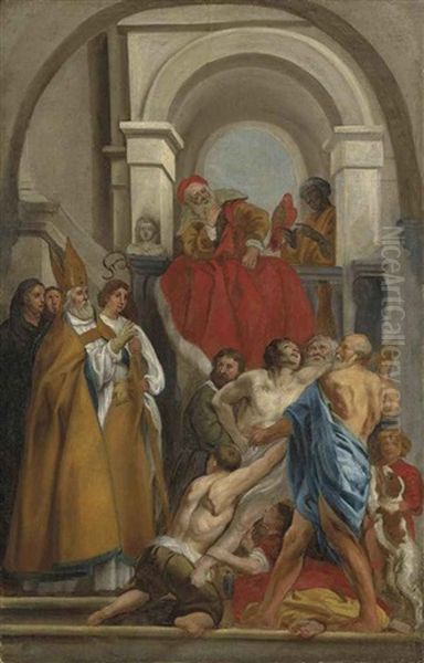 The Trial Of Christ (bozzetto) Oil Painting by Jacob Jordaens