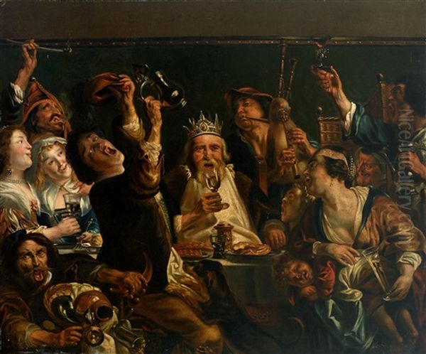 Das Fest Des Bohnenkonigs Oil Painting by Jacob Jordaens