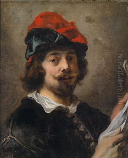 Selbstbildnis (collab. W/workshop) Oil Painting by Jacob Jordaens