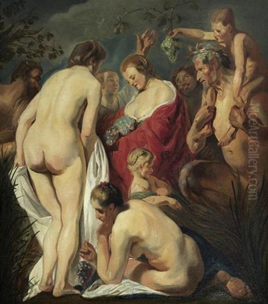 Allegorie Der Fruchtbarkeit - Huldigung An Pomona Oil Painting by Jacob Jordaens