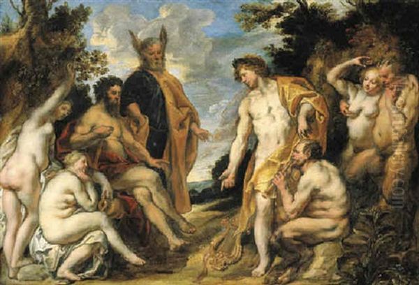 The Contest Between Apollo And Pan Oil Painting by Jacob Jordaens