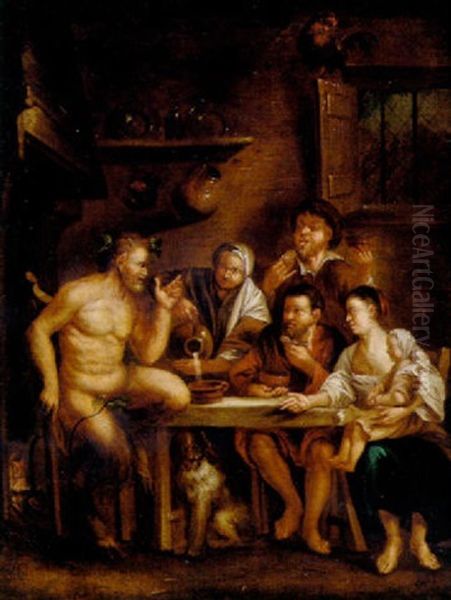 Figurer Ved Et Bord Oil Painting by Jacob Jordaens