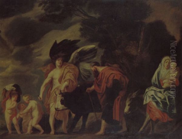 The Flight Into Egypt Oil Painting by Jacob Jordaens