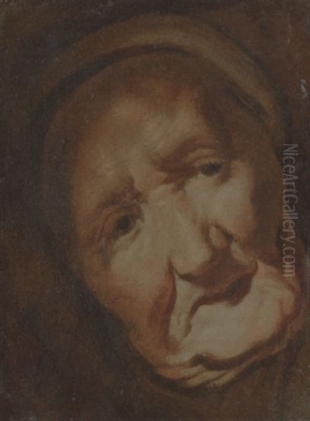 The Head Of An Old Woman Oil Painting by Jacob Jordaens