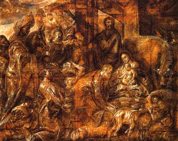 L'adoration Des Mages Oil Painting by Jacob Jordaens