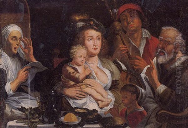 Banquete Con Musicos Oil Painting by Jacob Jordaens