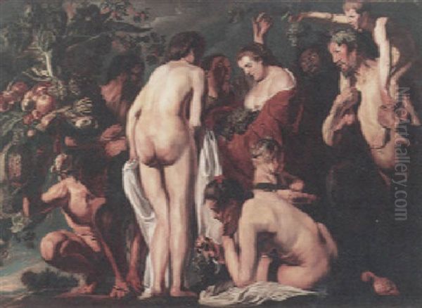 Homage To Pamona (allegory Of Fruitfulness) Oil Painting by Jacob Jordaens