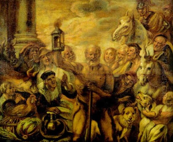 Diogenes Zoekt De Mens Oil Painting by Jacob Jordaens