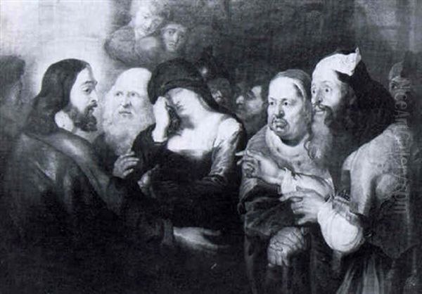 Christ And The Woman Taken In Adultery Oil Painting by Jacob Jordaens