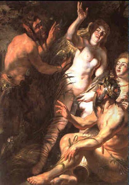 Pan Et Syrinx Oil Painting by Jacob Jordaens