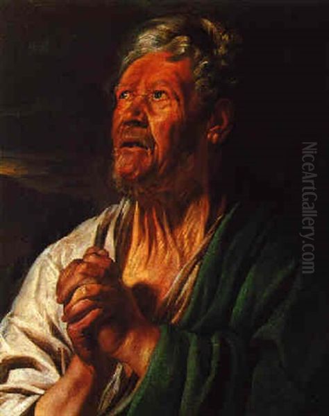 Studienkopf Eines Apostels Oil Painting by Jacob Jordaens