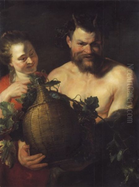 Satiro E Menade Oil Painting by Jacob Jordaens