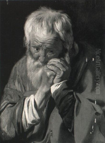 A Portrait Of An Old Man Oil Painting by Jacob Jordaens