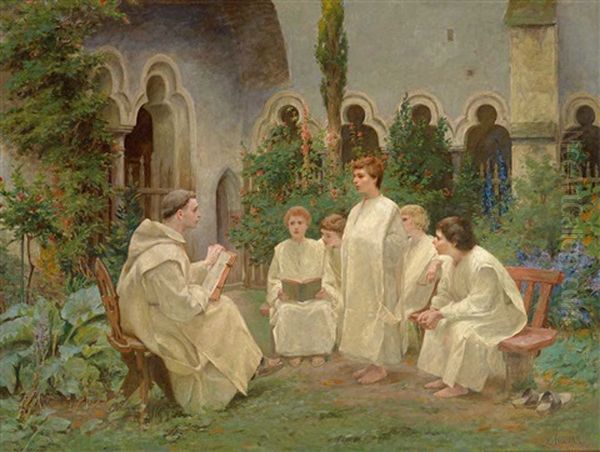 Unterrichtsstunde Im Klostergarten by Carl Jordan