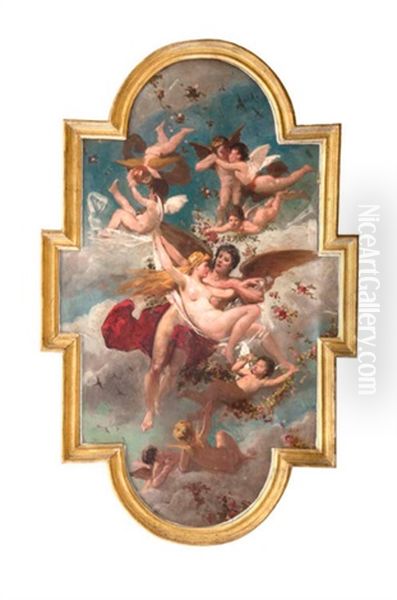 Himmelsreigen (design For Ballroom Ceiling) Oil Painting by Ernst Pasqual Jordan