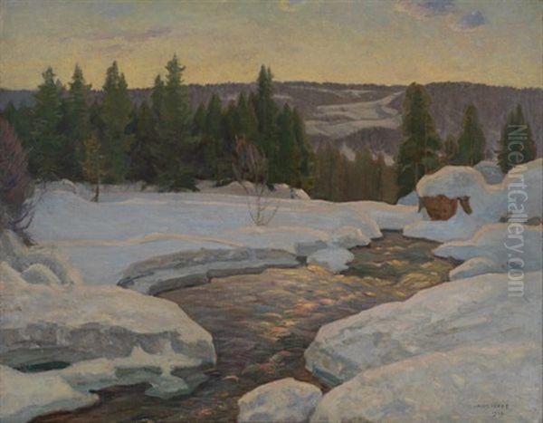 Snosmelting Oil Painting by Lars Jorde