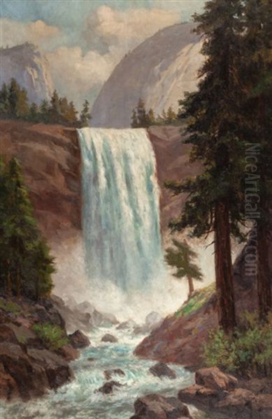 Vernal Fall, Yosemite Oil Painting by Christian Jorgensen