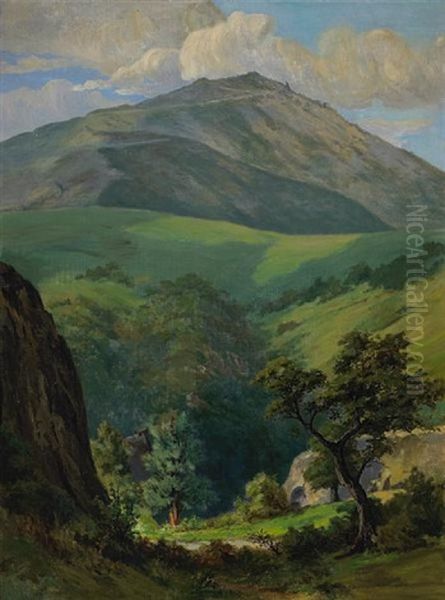 Thought To Be Mt Tamalpais Oil Painting by Christian Jorgensen