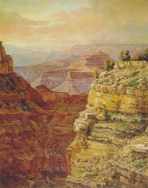 Majestic View Into The Grand Canyon Oil Painting by Christian Jorgensen