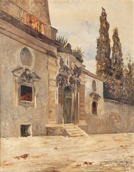 Scorcio Di Villa Oil Painting by Pio Joris