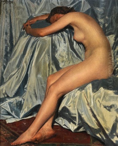 Female Nude Oil Painting by Maurice Joron