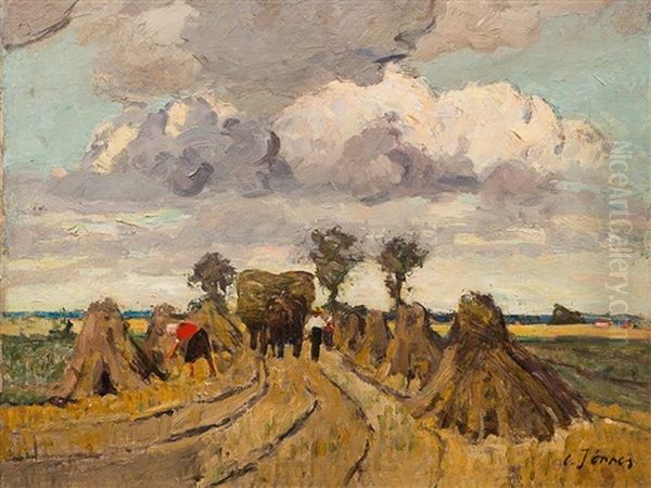 Harvest, Worpswede Oil Painting by Carl Joerres